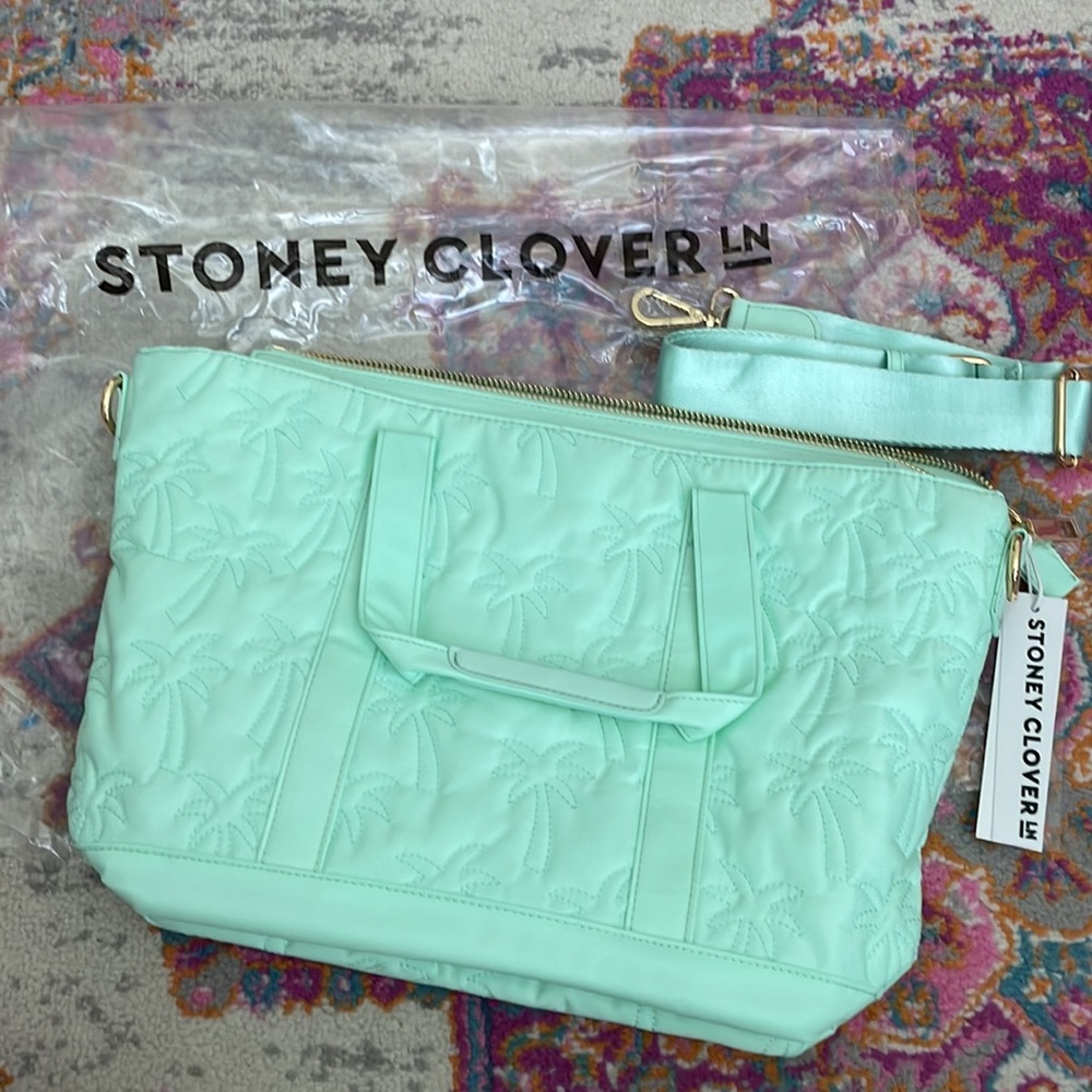 Stoney Clover Puffy Mini Tote Out Of Office Palm Tree Print NWT